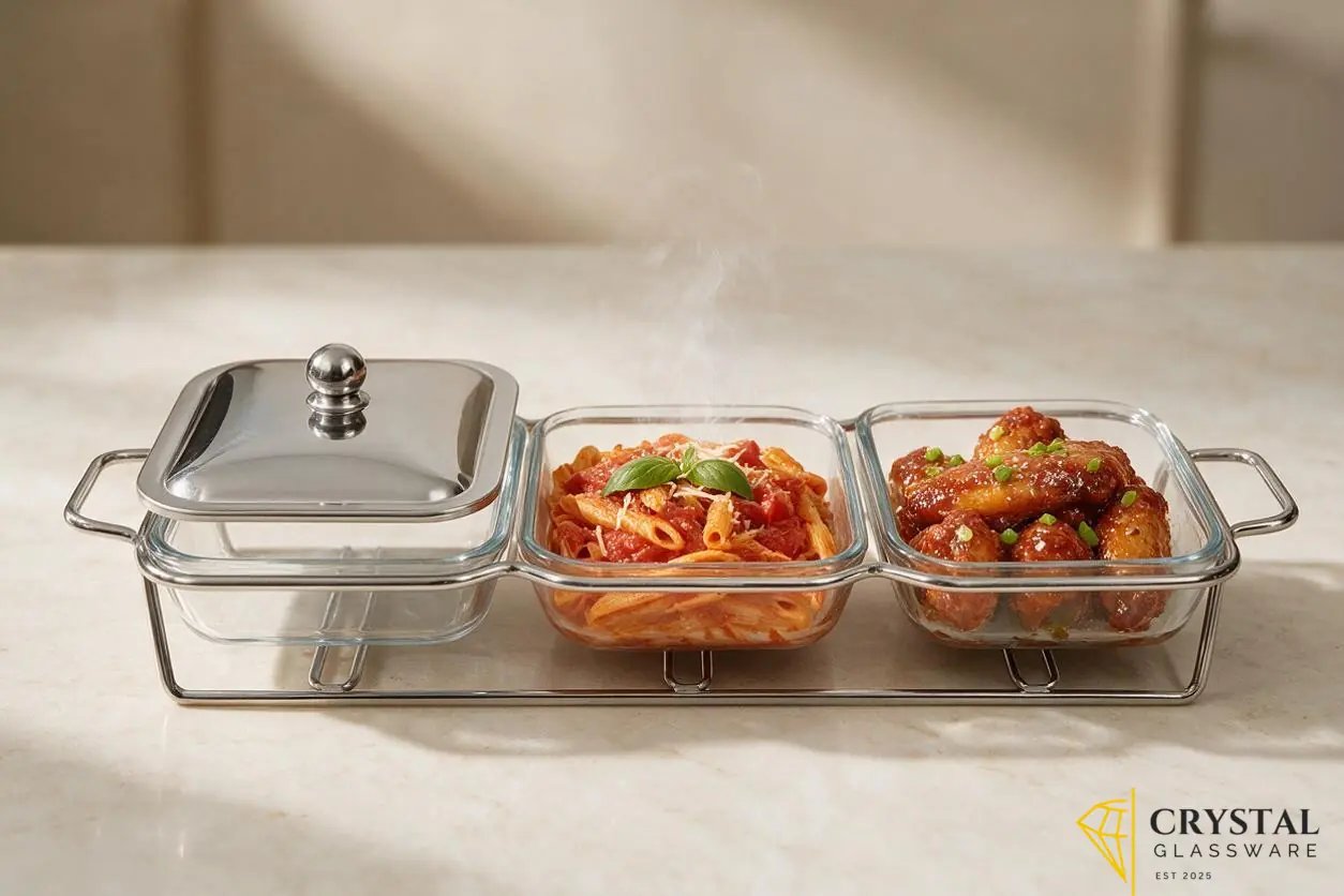 Elegant rectangular Silver Chafing Dish 3 Pcs 1.5LX3 